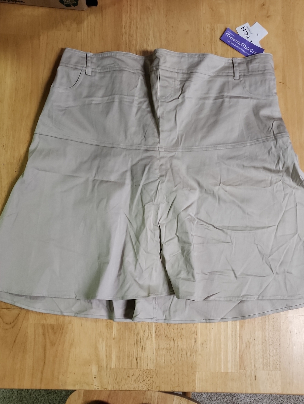 NWT Motherhood Maternity Tan Stretch Cargo Utility Skirt - Size XL